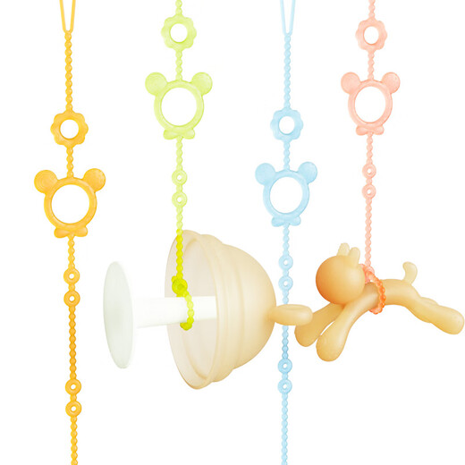 Dr. Ma baby teether anti-lost chain baby toy chain silicone pacifier chain anti-lost rope Bear Nano Silver