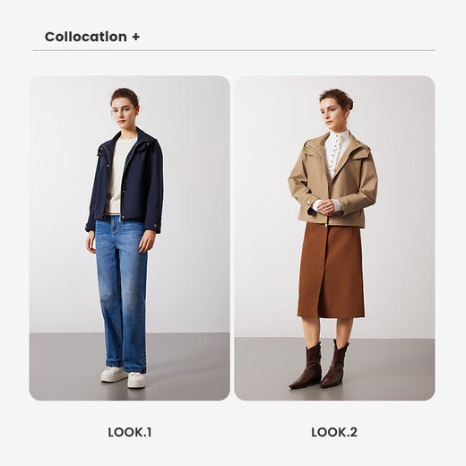 Navikel Italian dinghy women's short hooded windbreaker loose coat 2331504502 Blue L