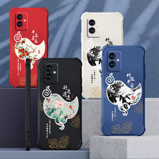 强毅适用于vivoY33E手机壳气囊防摔液态硅胶全包防摔高级保护壳新款软壳耐脏潮流四角气囊保护套 古董白-富贵吉祥J12247-四角防摔+钢化摸 vivoY33E
