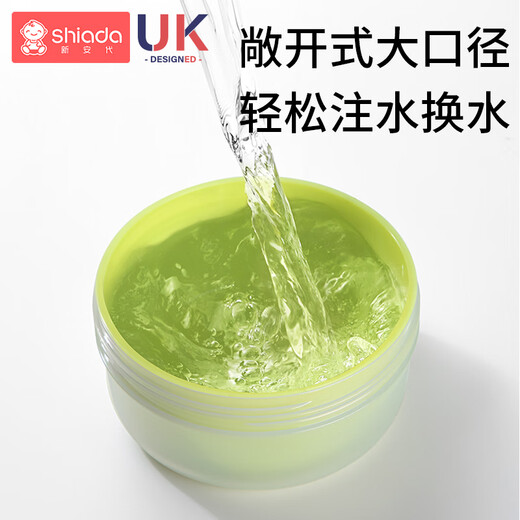 Xin'an Dai tableware supplementary food bowl Baby baby babies injected water insulation bowl 316 multifunctional grinding bowl cloud green