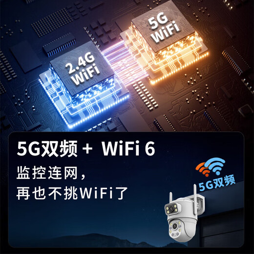 Shenxinan 5G-Dualband-WLAN-Überwachungskamera, Heim-Handy-Fernbedienung, keine Verbindung zum WLAN erforderlich, hochauflösender 360-Grad-Außenmonitor für den ländlichen Raum, keine toten Winkel mit Nachtsicht, 4G lebenslanger kostenloser Verkehr, 5G-Dualband-WLAN-Gunball-Kamera (mit 64G-Speicherkarte)