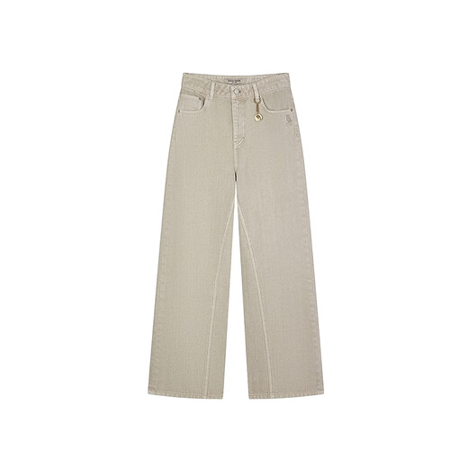 Teenie Weenie Bear Damenbekleidung 2025 Sommer neu einfache lose geradlinige Hosen Retro modische Jeans hellgrau M.