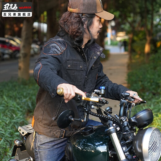 Los trajes de carreras de motocicletas feas feas hermanos perdieron el invierno tallado de equipo al aire libre para al aire libre tela de cera de aceite [UBJ-653] XL
