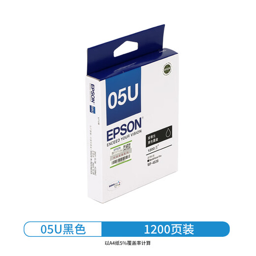 EPSON Original 05n Schwarze Tintenpatrone WF-7848 WF-7318 WF-4838 Drucker Tintenpatrone T05U Schwarze Farbe Tinte Patrone Original T05U Schwarz [WF-4838 Tintenpatrone]