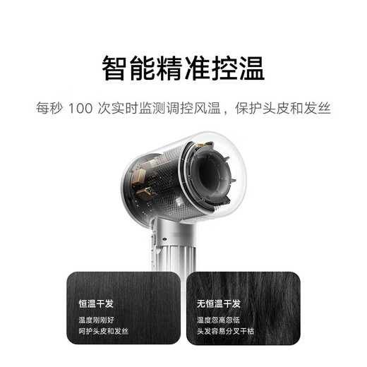 Mijia Xiaomi High-speed Hair Dryer H501 Portable Gentle Small Hurricane Hair Dryer Multiple Blow Modes Negative Ion Household High Wind Quick-drying Hair Dryer Fog Tea Gray