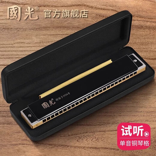 国光德国进口音簧单音口琴铜格琴格24孔C调成人初学用高级专业演奏级 铜格单音#G调【高端演奏级】