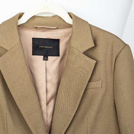 ROEYSHOUSE Luo Yi Senior Commuting Blazer Autumn and Winter New Fashion Professional Slim Suit Suit 10135 Khaki (Coat) S