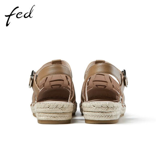 Fed Roman Sandals Summer Nouvelles chaussures pour femmes authentique en cuir rétro Retro Traité Sandales Hollow R0612-YAB718 BRORN 39