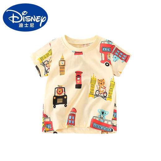 迪士尼（Disney）malwee儿童T恤衫夏装新款欧美童装纯棉印花圆领短袖宝宝上衣 9277 90 cm