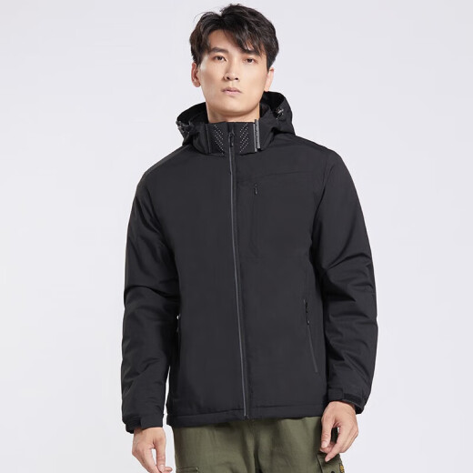 啄木鸟（TUCANO）加绒一体冲锋衣女男单层户外秋冬登山服外套夹克外套保暖软壳风衣 9930A曜石黑-男【纯色】 3XL