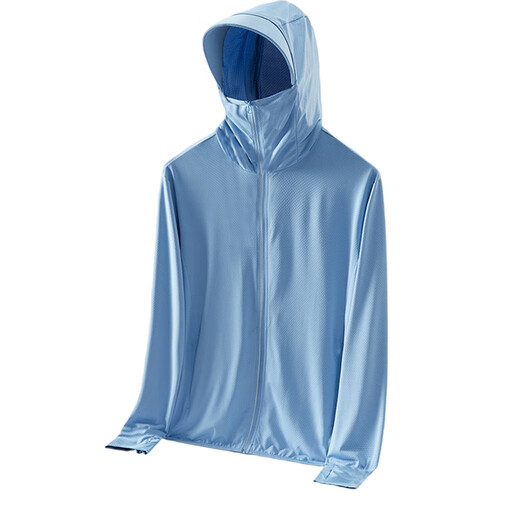 Jia Diao Ni sun protection cool fishing clothing jacket ice cooling ice mesh thin sun protection clothing outdoor travel cycling fashion sky blue 3XL