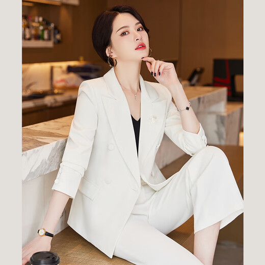 Purple Charming Pink Suit Jacket Women's Commuting High-end Professional Wear Temperament Goddess Fan Yang Fashion Small Suit Work Wear Pink Purple (Single Suit) XL (Recommended 110-120 Jin Jin equals 0.5 kg)