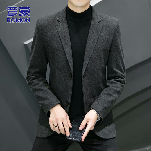 ROMON костюм мужской осенне-зимний шерстяной костюм мужской деловой повседневный топ куртка мужская серая 2XL