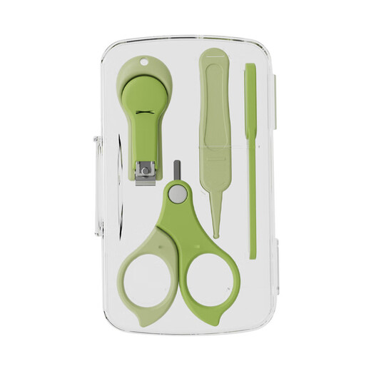SAFTY DAD Baby Nail Clipper Set Safety Anti-Pinch Baby Nail Scissor Clipper Artifact Newborn Nail Clipper for Toddlers Transparent Box-Light Blue [Set of Four]