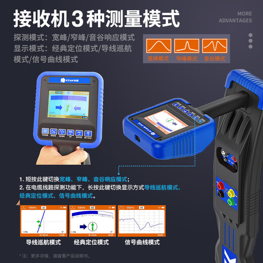 
KTAN underground pipeline detector cable wire fiber integrated detector metal pipeline direction positioning meter KT-9900G detection depth 20m+GPS+Bluetooth
