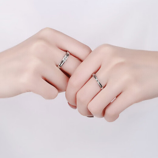 EothPT950 platinum twin knot couple ring for girls, a pair of live rings, Valentine's Day birthday gift for girlfriend 520, a pair of PT950 platinum couple ring + certificate