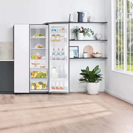 Samsung (Samsung) [máquina de volteo oficial] 655 litros de gran capacidad Convertidor de frecuencia inteligente sin aire libre de heladas Compresor de doble apertura de apertura de apertura de doble enfriamiento de metal refrigerador de puerta de doble apertura Refrigerador blanco RS62R50371L/SC