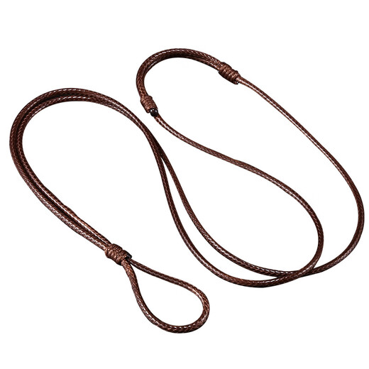 Minami Youli hand-woven necklace rope wax leather rope ring safety buckle jade pendant lanyard hanging neck men and women gold pendant rope black (2mm*80cm)