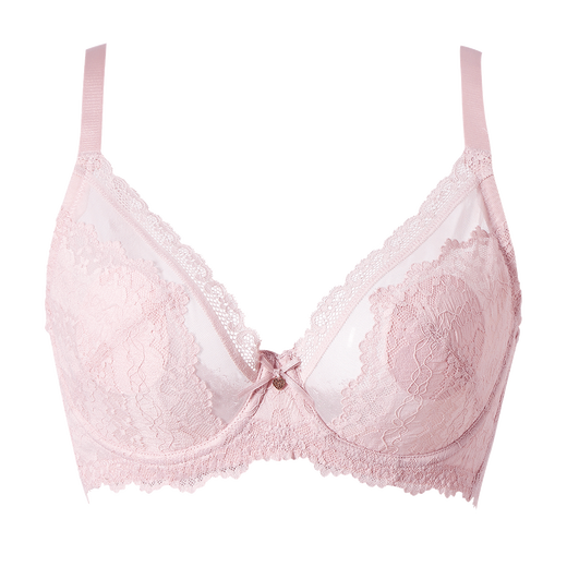Une belle dame [mince et respirante, les gros seins ont l'air petits] en dentelle de lapin sexy tasse d'oreillette anti-convexe du soutien-gorge pour femmes, poudre de pâte de haricot C90 (40)