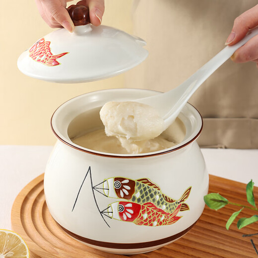 Baijie Ceramic Lard Jar Seasoning Jar High Temperature Resistant Household Large Capacity Sugar Salt Chili Oil Jar Ceramic Jar Set Large