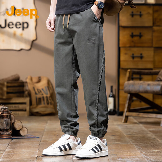 吉普（JEEP）男士工装休闲裤男2025春季新款高端束脚裤百搭宽松哈伦长裤子男裤