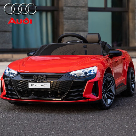 
Xingchenhao Audi children's electric car four-wheel drive car remote control four-wheel baby toy car can be seated in children's car RSGT black + four-wheel drive + remote control + sway + leather seat + soft wheel