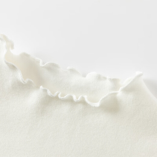 DAVE&BELLA children's antibacterial and anti-mite long-sleeved tops for baby girls spring new t-shirt casual children's clothes girls' bottoming shirt white ready in stock 90 cm (recommended height 80-90cm)