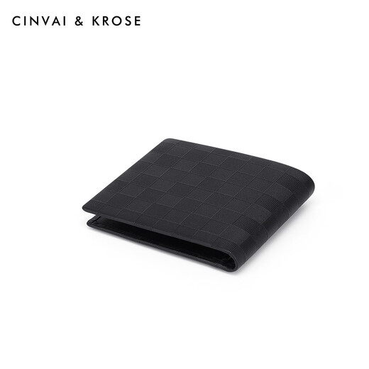 CinvaiKrose wallet men's short style new first-layer genuine leather multi-card slot cowhide wallet birthday gift for boyfriend black