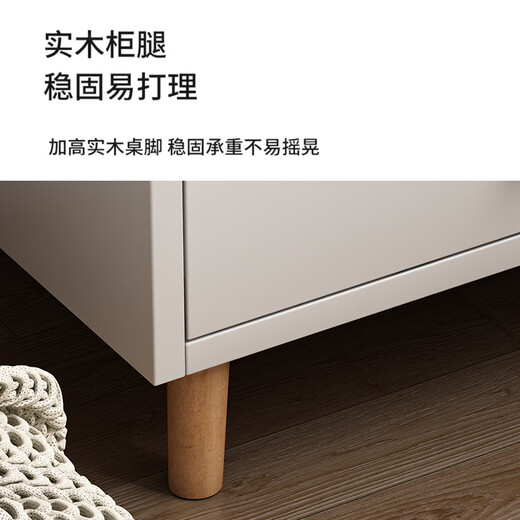 Minyu Bedside Table Simple Modern Bedroom Small Mini Bedside Table Rental Small Cabinet Simple Bedside Storage Rack Single Drawer Walnut Color 33*26*60 Straight Floor Model