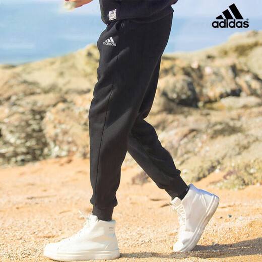 阿迪达斯（adidas）男装运动套装25夏季新款休闲简约透气小标短袖T恤收口长裤 两件套 IC9282+GK9226 S/175