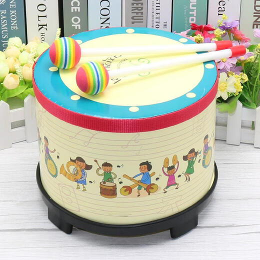 Beimuhui infant early education music toy Orff musical instrument percussion drum children's intellectual toy 1-2-3-4 years old Korean version percussion drum (including 2 hammers)