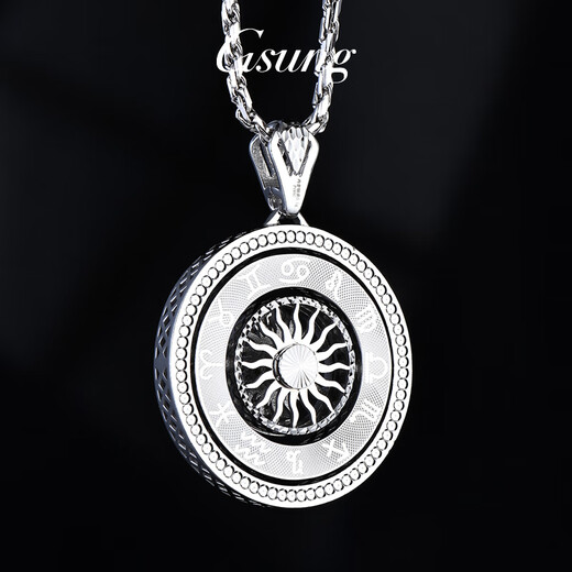 GsunG platinum PT950 rotating Thousand-Hand Avalokitesvara pendant for men, fashionable and trendy pure platinum pendant round plate, priced by gram, please contact customer service before bidding.