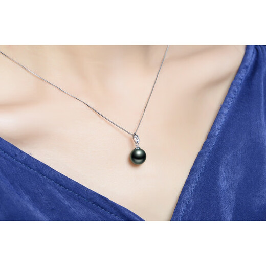 Fat Donglai quality Tahitian black pearl pendant mother-of-pearl necklace single clavicle necklace 8mm-9mm black