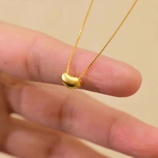 Fat Donglai's same style Acacia 18K gold necklace gold women's 999 gold 18K gold clavicle chain Gold Acacia pendant + 18K gold necklace 0.53g