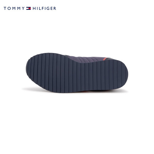 TOMMY HILFIGER children's clothing men's color-blocking striped webbing retro casual shoes sports shoes running shoes travel shoes TH100944 navy blue 695 37