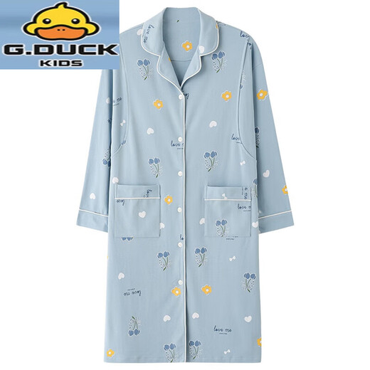 G.Duckkids-sensorische Pure Cotton-Haft-Kleidung Stillende Nachthemd Frühlings- und Sommerdünnstil postpartale Mutter-Pyjama für schwangere Frauen am11932 m