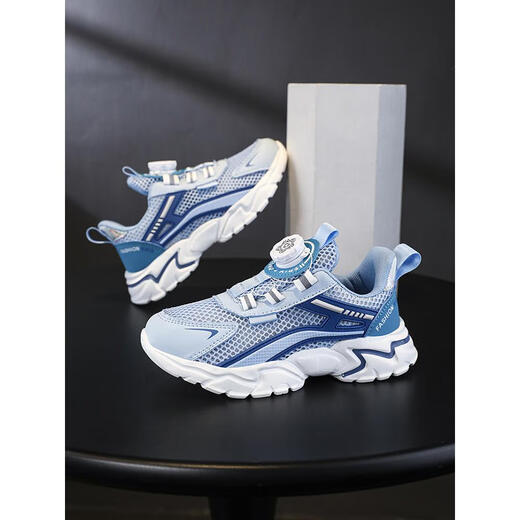 Zapatillas para niños, zapatos de red de niños, zapatos casuales transpirables, verano 2024 Nuevo estilo, luz infantil mediana y grande y suave, azul oscuro/1291/single net 36
