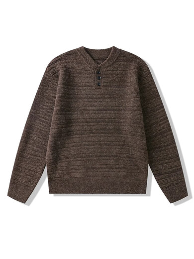 Oyati Henry collar button-up sweater for men in autumn and winter 2024 new inner layering shirt jacket winter loose woolen clothes gray green M M100-130Jin Jin is equal to 0.5 kg