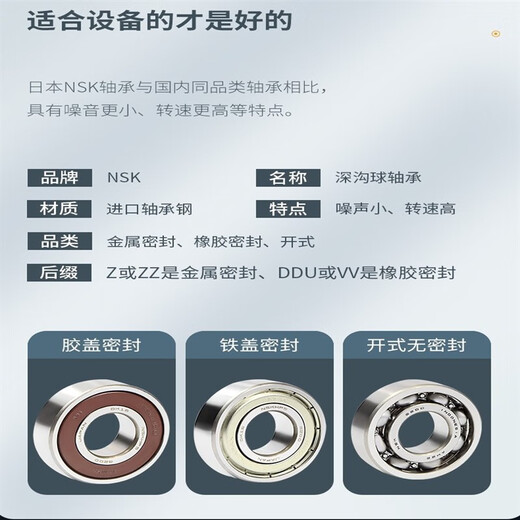
NSK Bearings 620062016202 High Speed ​​6203 6204 Accessories 6205 Z ZZ DDU VV 6200-ZZ Metal Seal