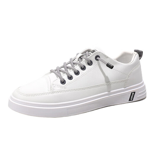Huilijun Herren sommer atmungsaktiv trendy lässige und modische, vielseitige Leder wasserdichte weiße Schuhe Nicht rutschende und kräftig-resistente ein Stück Großhandel N695 Black 39
