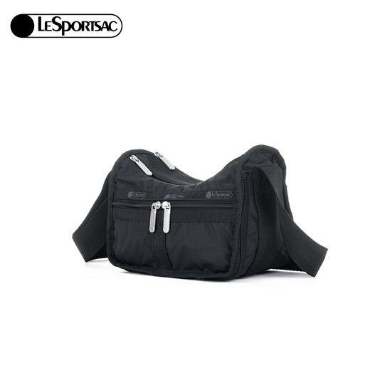 LeSportsac乐播诗CLASSIC系列百搭马鞍包多隔层单肩斜挎包送女生礼物 再生面料-黑色
