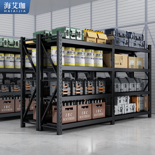 Haiaijia storage shelves multi-layer supermarket storage racks warehouse heavy-duty iron shelves 200*60*200cm load-bearing 280kg/layer