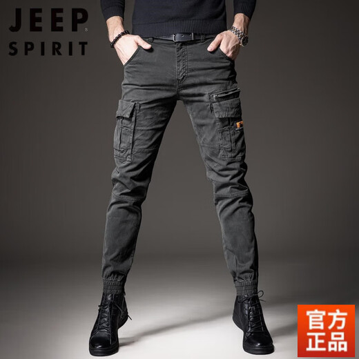 Jeep Spirit2024 Spring and Automne New Work Pantalon Multi-Pocket épaissis épaissis rétro Pantalon pour hommes Slim-Fit Legging Pantal