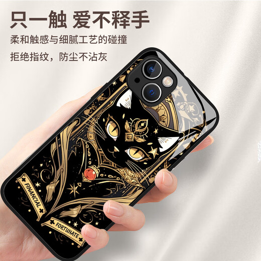 铂礼黑猫手机壳适用vivox100感iQOO12玻璃neo9网红8se全包vivo防摔x80 11972-液态玻璃-质感黑 vivoX100