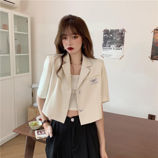 
LPOX jacket for summer women's thin style 2025 new internet celebrity street-fried design small short women's jacket suit white 684 models XL 115/135Jin [Jin equals 0.5 kg]