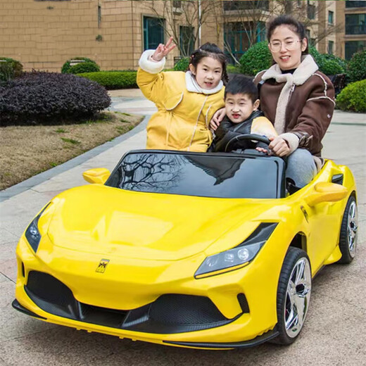 沃米特【1.7米亲子车】儿童电动车可坐大人双座汽车可驾驶遥控玩具童车 红色：12V14A电瓶+软轮+早教音乐