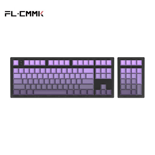 Belly Spirit MK870Pro/MK-Pad 108-key Blackberry side engraving mechanical keyboard Three-mode Obsidian Bluetooth wired wireless Bluetooth customized computer game office Three-mode Obsidian (including MK-Pad)-Purple Qi Donglai side engraving Yuedong Red axis