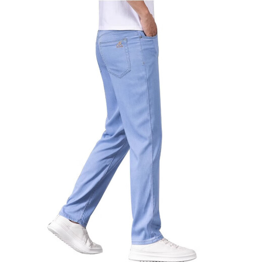 Lee Cooper Jeans Silk Jeans Men's Spring and Autumn Men's Men's Tente Light Light Blue recto 2025 Nuevos pantalones casuales Hombres 9767 Azul claro 34