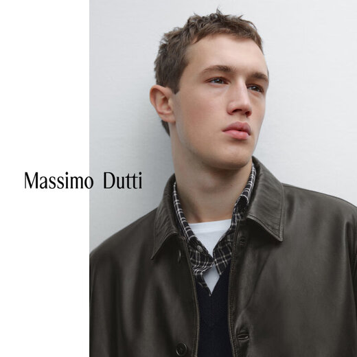 Massimo Dutti折扣季2025男装老钱风复古真皮皮衣纳帕皮革外套03375576 深棕色 S
