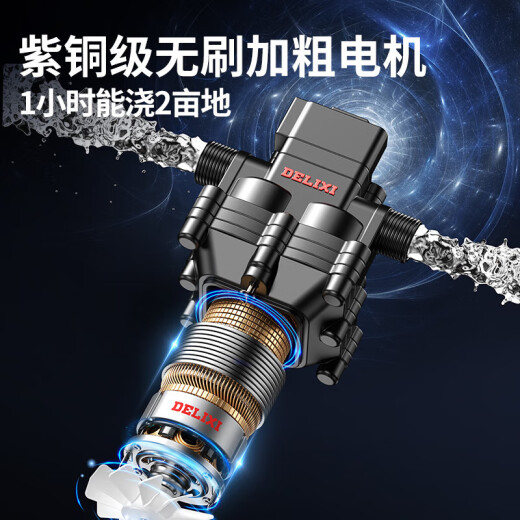 德力西电气浇菜神器浇水机充电式抽水泵农用菜地灌溉家用户外浇地神器 标准续航698AF四涡轮大流量30米